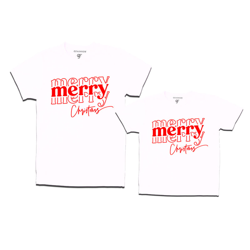 Merry Merry Christmas T-shirts Combo in White Color avilable @ gfashion.jpg