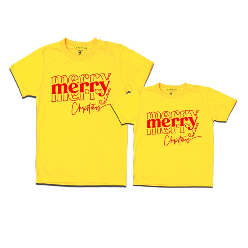 Merry Merry Christmas T-shirts Combo in Yellow Color avilable @ gfashion.jpg