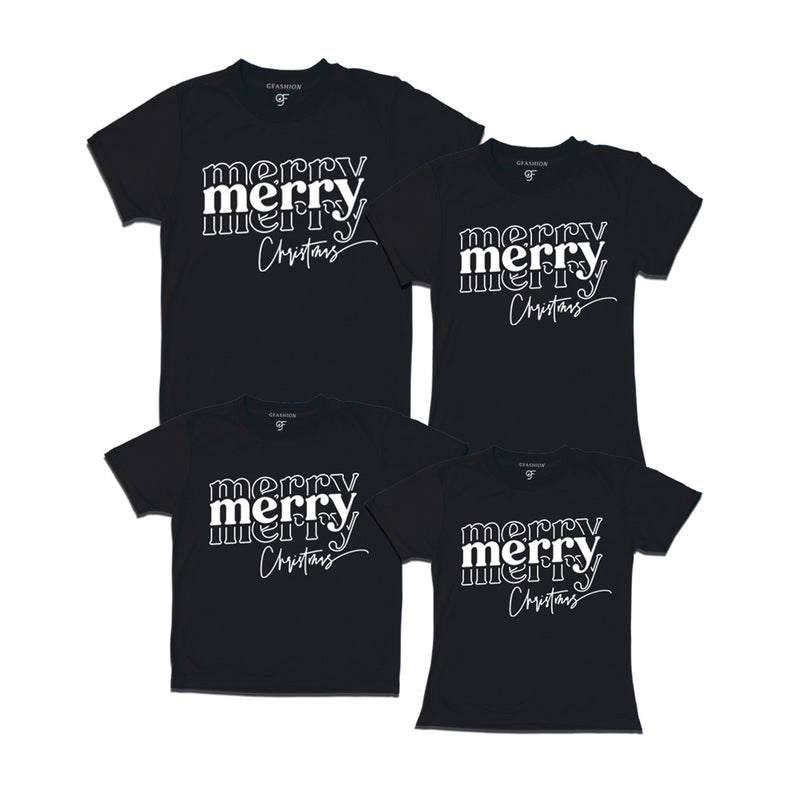 Merry Merry Christmas T-shirts for Family-Friends-Group in Black Color avilable @ gfashion.jpg