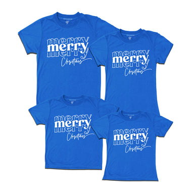 Merry Merry Christmas T-shirts for Family-Friends-Group in Blue Color avilable @ gfashion.jpg