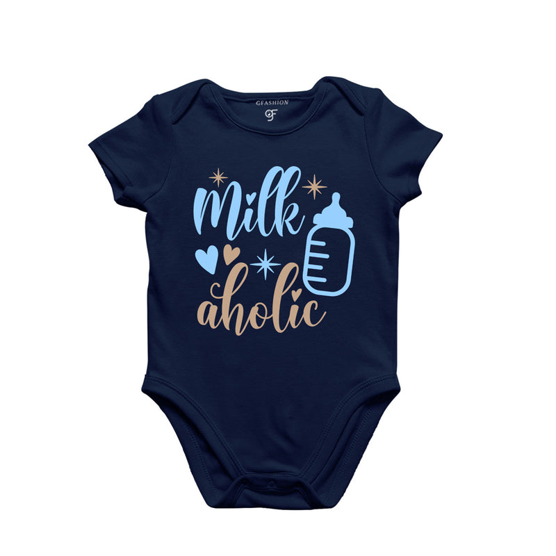 Milk Aholic-Baby Bodysuit or Rompers or Onesie in Navy Color available @ gfashion.jpg