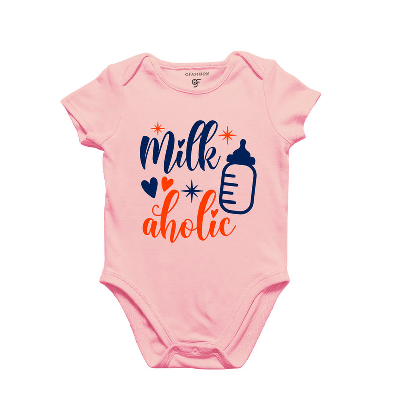 Milk Aholic-Baby Bodysuit or Rompers or Onesie in Pink Color available @ gfashion.jpg