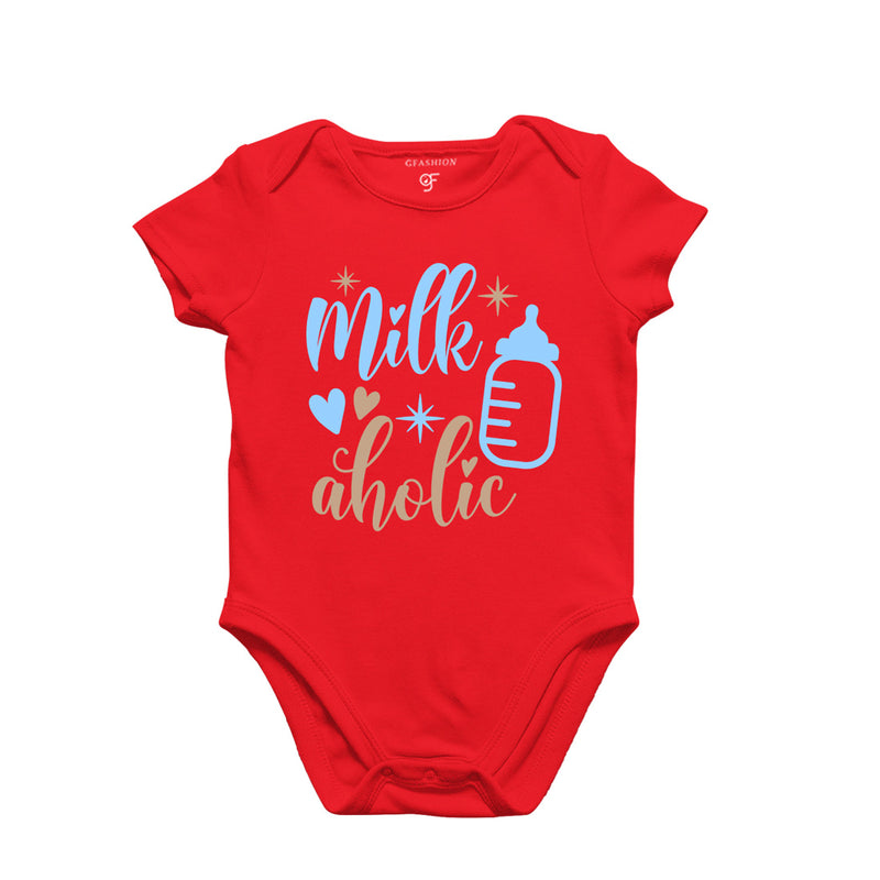 Milk Aholic-Baby Bodysuit or Rompers or Onesie in Red Color available @ gfashion.jpg