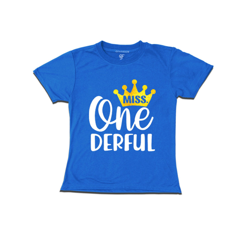 Miss Onederful Birthday Baby Girl T-shirt in Blue Color avilable @ gfashion.jpg