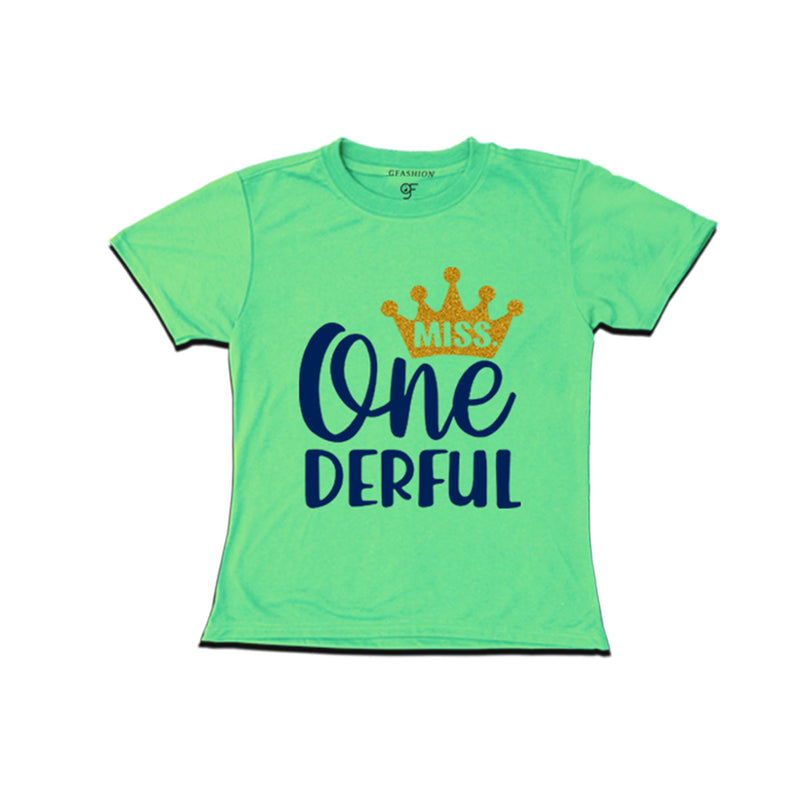 Miss Onederful Birthday Baby Girl T-shirt in Pista Green Color avilable @ gfashion.jpg