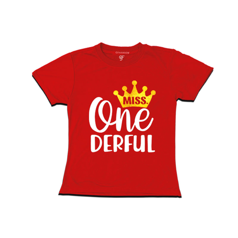 Miss Onederful Birthday Baby Girl T-shirt in Red Color avilable @ gfashion.jpg