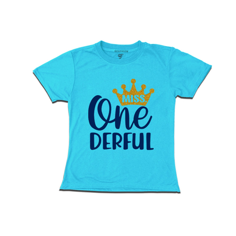 Miss Onederful Birthday Baby Girl T-shirt in Sky Blue Color avilable @ gfashion.jpg