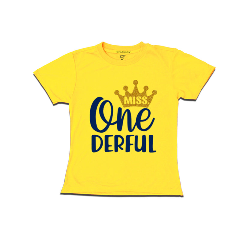 Miss Onederful Birthday Baby Girl T-shirt in Yellow Color avilable @ gfashion.jpg