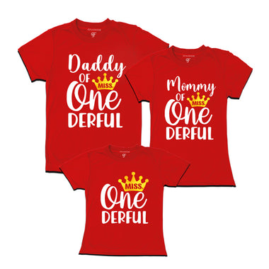 Miss Onederful Birthday T-shirts for Family in Red Color avilable @ gfashion.jpg