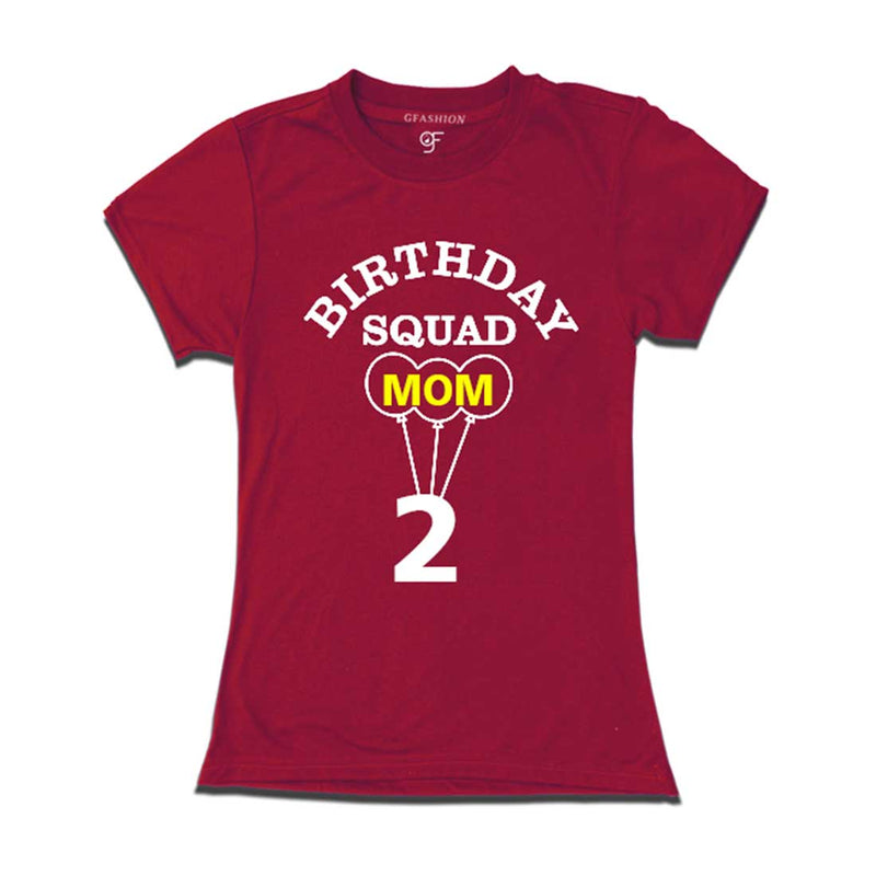 Mom 2nd Birthday T-shirt-Maroon-gfashion