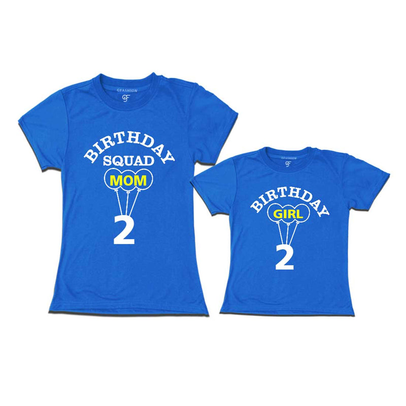 Squad Mom, Girl 2nd Birthday T-shirts-Blue-gfashion 