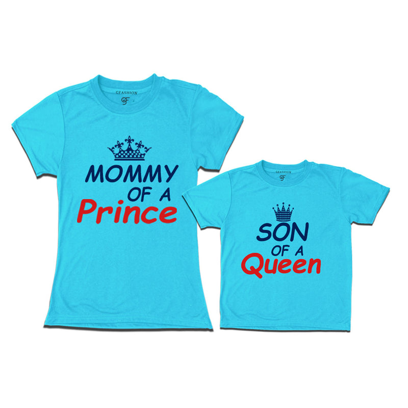 Mommy of a Prince-Son of a Queen T-shirts in Sky Blue Color  available @ gfashion.jpg