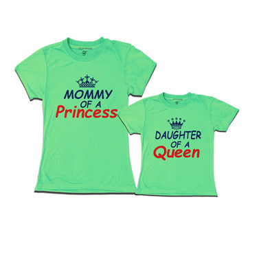 Mommy of a Princess-Daughter of a Queen T-shirts in Pista Green Color  available @ gfashion.jpg