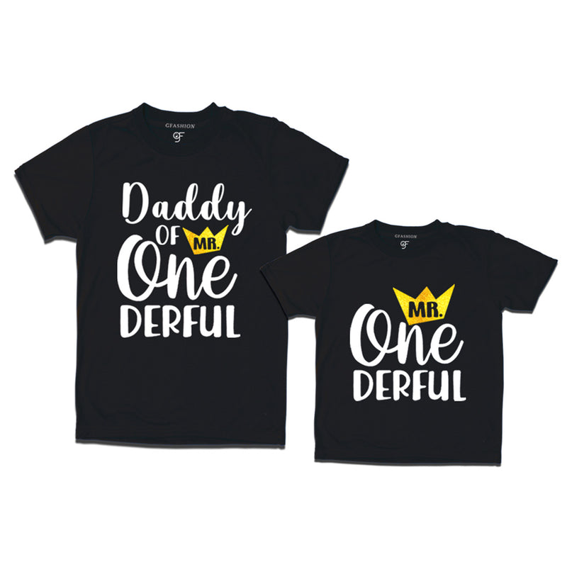 Mr Onederful Birthday T-shirts for Dad and Son in Black Color avilable @ gfashion.jpg
