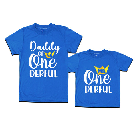 Mr Onederful Birthday T-shirts for Dad and Son in Blue Color avilable @ gfashion.jpg