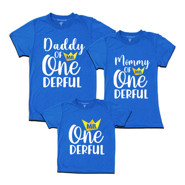 Mr Onederful Birthday T-shirts for Family in Blue Color avilable @ gfashion.jpg