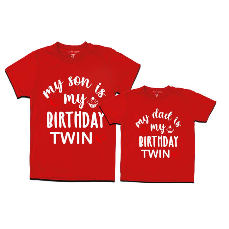 My Birthday Twin T-shirts for Dad and Son in Red Color available @ gfashion.jpg