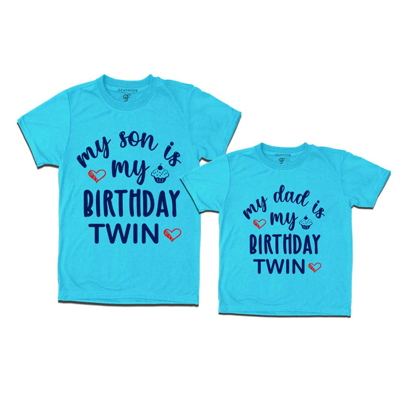 My Birthday Twin T-shirts for Dad and Son in Sky Blue Color available @ gfashion.jpg