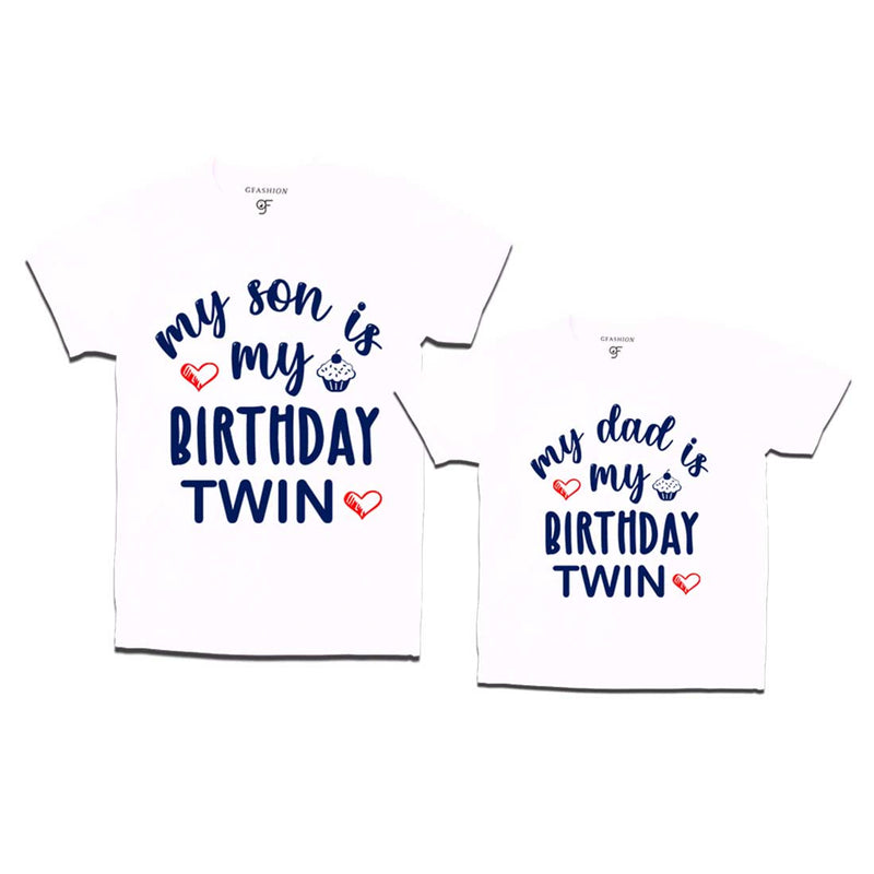 My Birthday Twin T-shirts for Dad and Son in White Color available @ gfashion.jpg