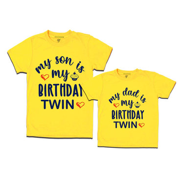 My Birthday Twin T-shirts for Dad and Son in Yellow Color available @ gfashion.jpg