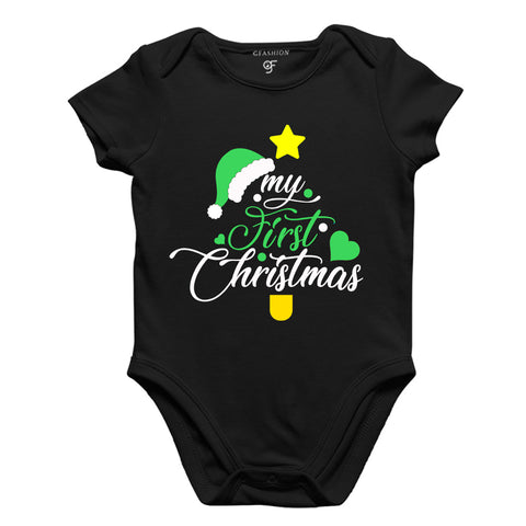 My First Christmas Bodysuit or Rompers in Black Color available @ gfashion.jpg