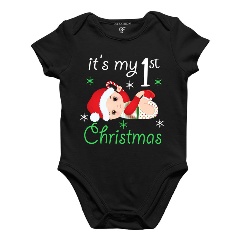 My First Christmas Bodysuit or Rompers in Black Color available @ gfashion.jpg