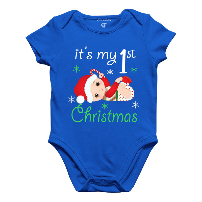 My First Christmas Bodysuit or Rompers in Blue Color available @ gfashion.jpg