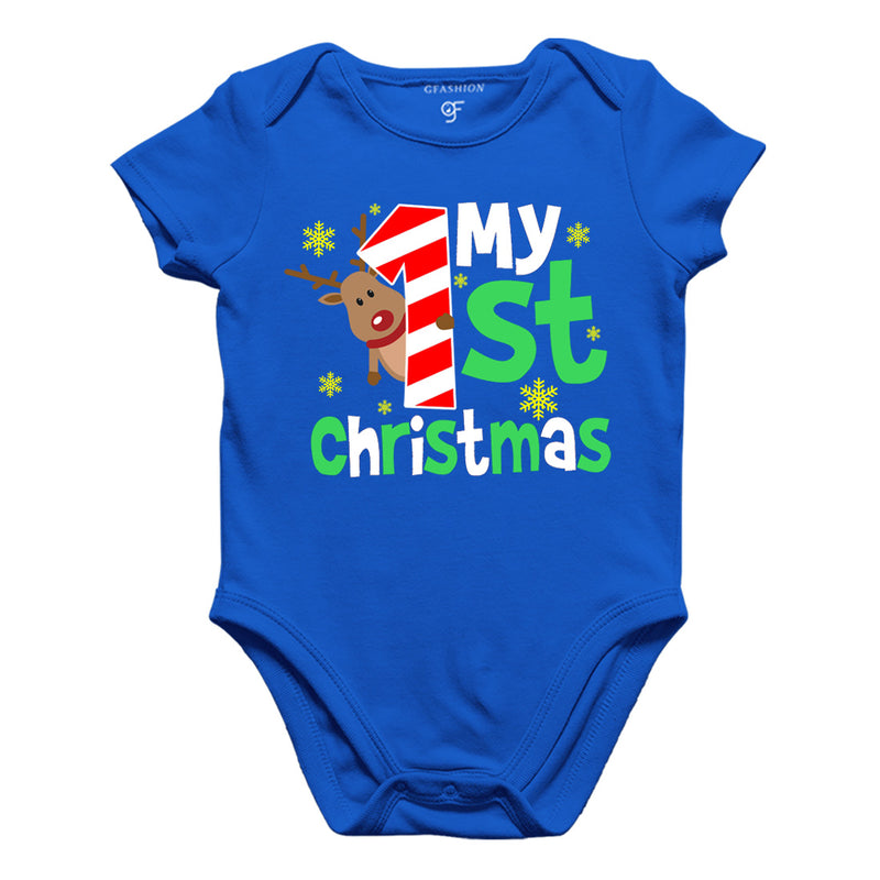 My First Christmas Bodysuit or Rompers in Blue Color available @ gfashion.jpg