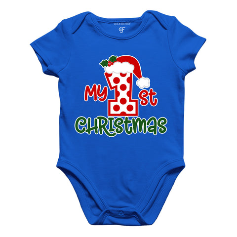 My First Christmas Bodysuit or Rompers in Blue Color available @ gfashion.jpg