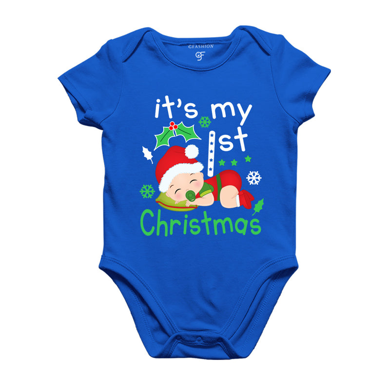 My First Christmas Bodysuit or Rompers in Blue Color available @ gfashion.jpg