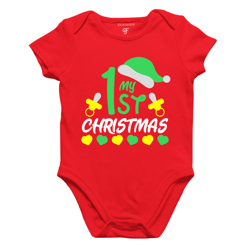 My First Christmas Bodysuit or Rompers in Red Color available @ gfashion.jpg