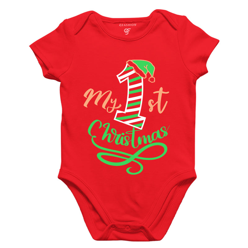 My First Christmas Bodysuit or Rompers in Red Color available @ gfashion.jpg