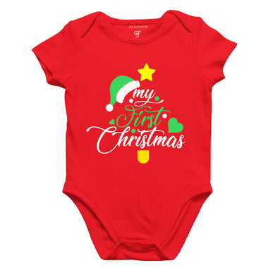 My First Christmas Bodysuit or Rompers in Red Color available @ gfashion.jpg