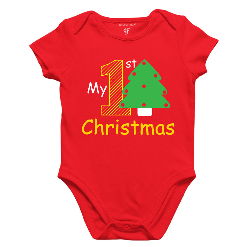 My First Christmas Bodysuit or Rompers in Red Color available @ gfashion.jpg