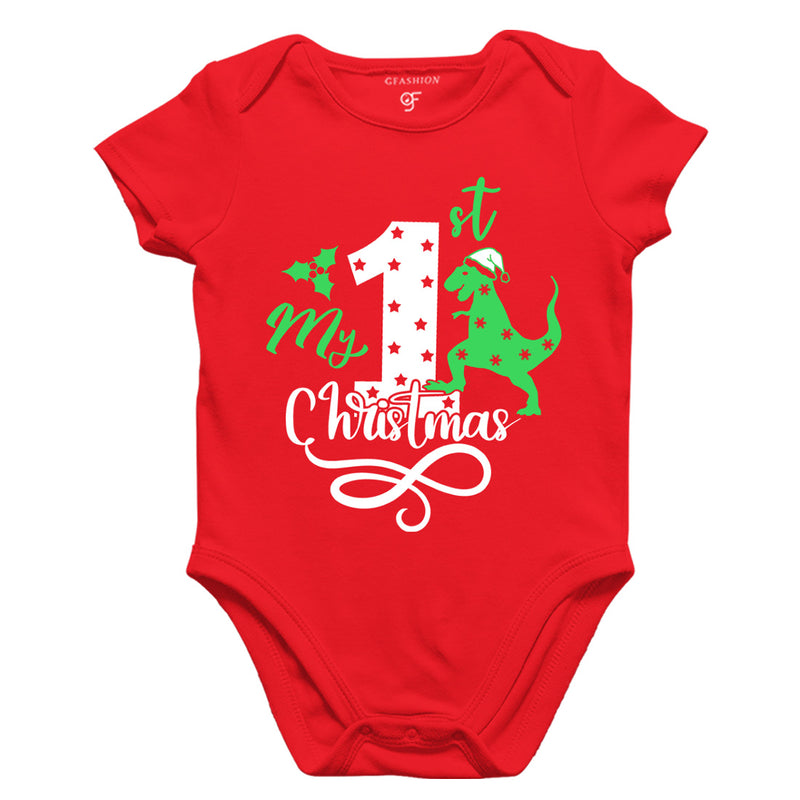 My First Christmas Bodysuit or Rompers in Red Color available @ gfashion.jpg