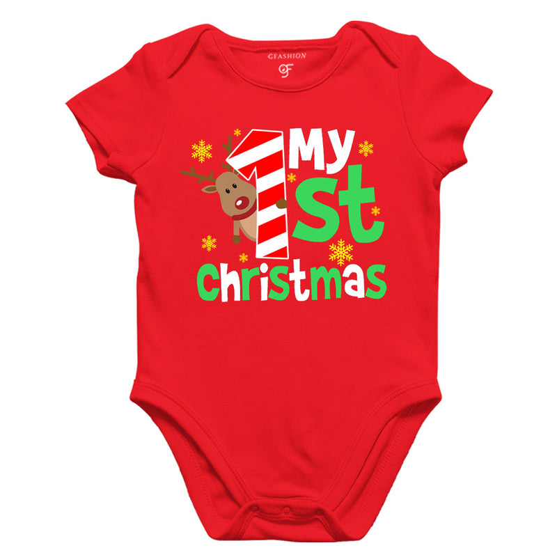 My First Christmas Bodysuit or Rompers in Red Color available @ gfashion.jpg