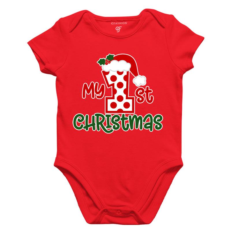 My First Christmas Bodysuit or Rompers in Red Color available @ gfashion.jpg