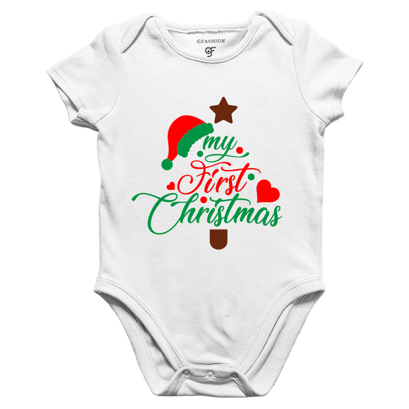 My First Christmas Bodysuit or Rompers in White Color available @ gfashion.jpg
