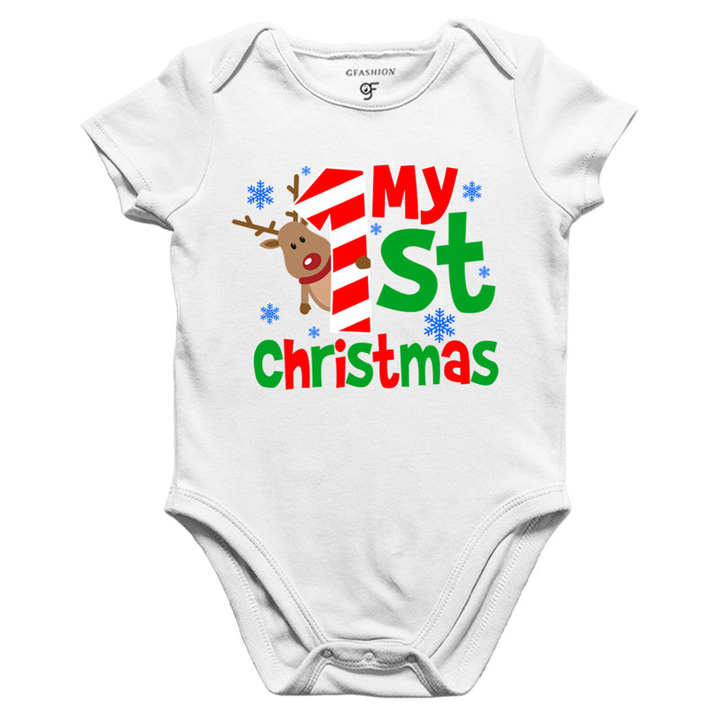My First Christmas Bodysuit or Rompers in White Color available @ gfashion.jpg