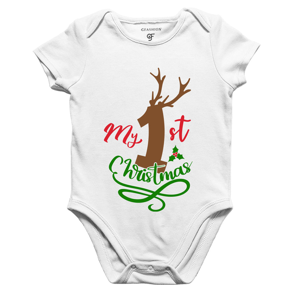My First Christmas Bodysuit or Rompers in White Color available @ gfashion.jpg