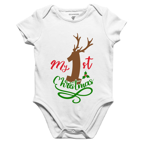 My First Christmas Bodysuit or Rompers in White Color available @ gfashion.jpg