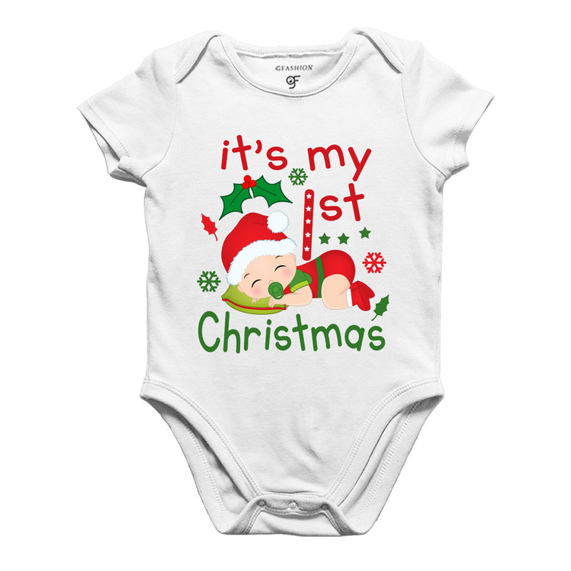 My First Christmas Bodysuit or Rompers in White Color available @ gfashion.jpg