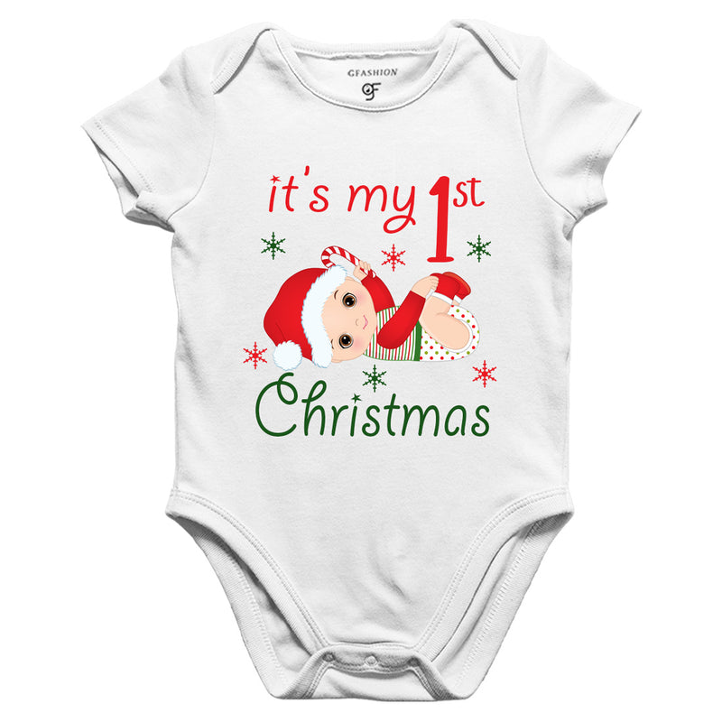 My First Christmas Bodysuit or Rompers in White Color available @ gfashion.jpg