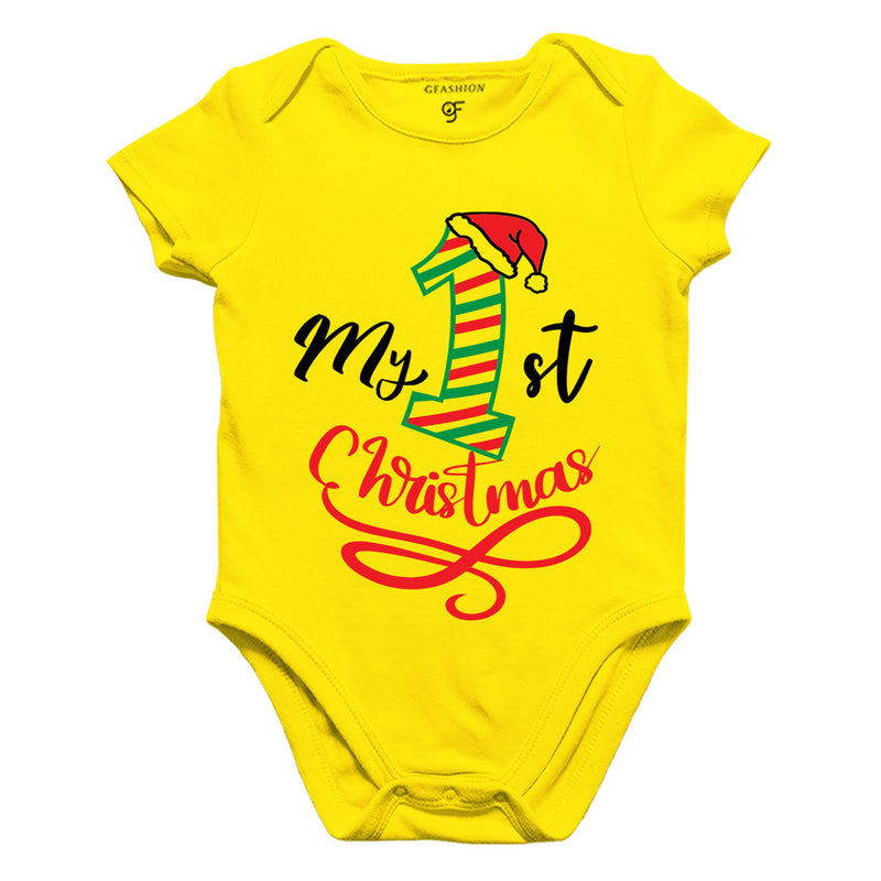 My First Christmas Bodysuit or Rompers in Yellow Color available @ gfashion.jpg