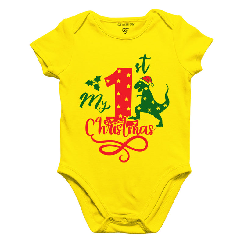 My First Christmas Bodysuit or Rompers in Yellow Color available @ gfashion.jpg