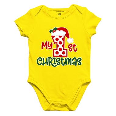 My First Christmas Bodysuit or Rompers in Yellow Color available @ gfashion.jpg