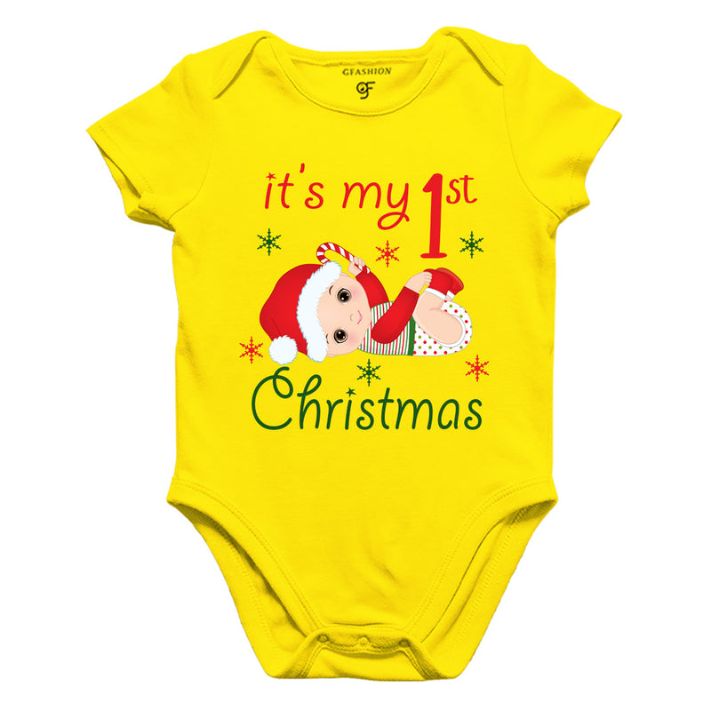 My First Christmas Bodysuit or Rompers in Yellow Color available @ gfashion.jpg