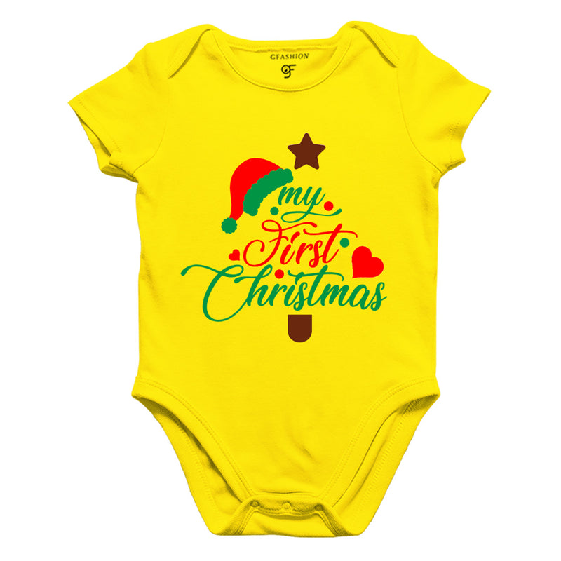 My First Christmas Bodysuit or Rompers in Yellow Color available @ gfashion.jpg