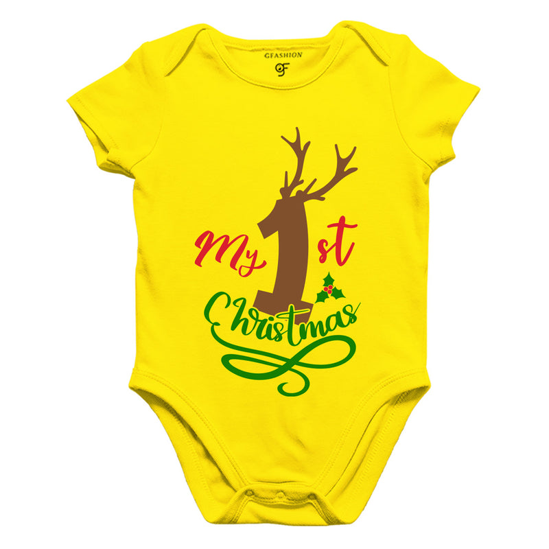 My First Christmas Bodysuit or Rompers in Yellow Color available @ gfashion.jpg