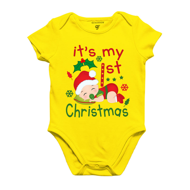 My First Christmas Bodysuit or Rompers in Yellow Color available @ gfashion.jpg